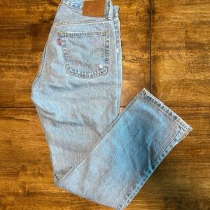 Levi's Light Blue distressed button fly Jeans